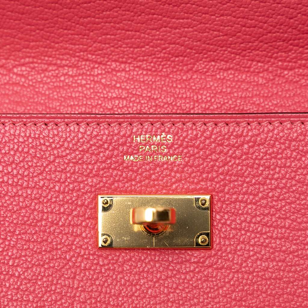 Hermès Chevre Mysore Kelly Longue Wallet Pink Leather Good condition - Box View