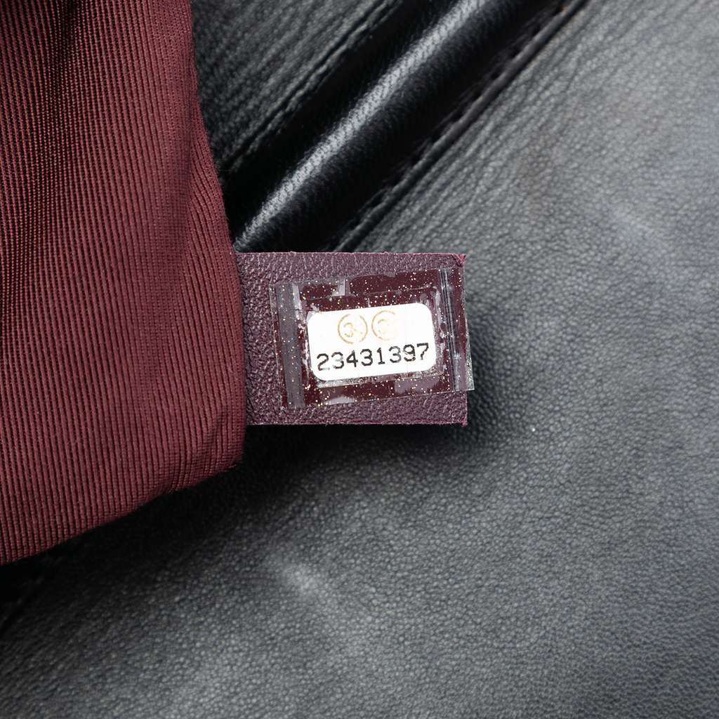 Chanel Quilted Lambskin Retro Label Shoulder Bag Black Leather Good condition - Box View