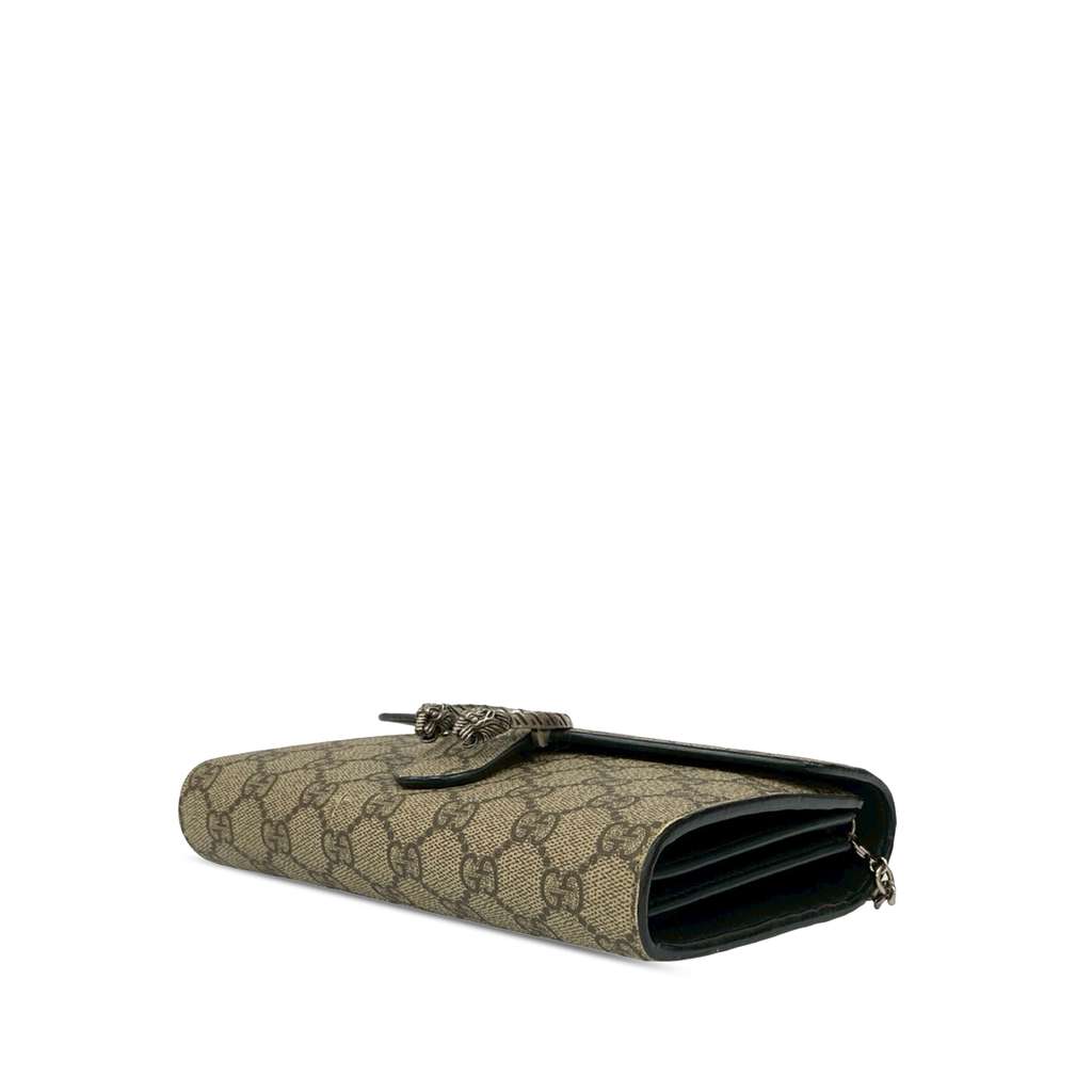 Gucci GG Supreme Dionysus Wallet on Chain Beige Canvas Good condition - Inside View