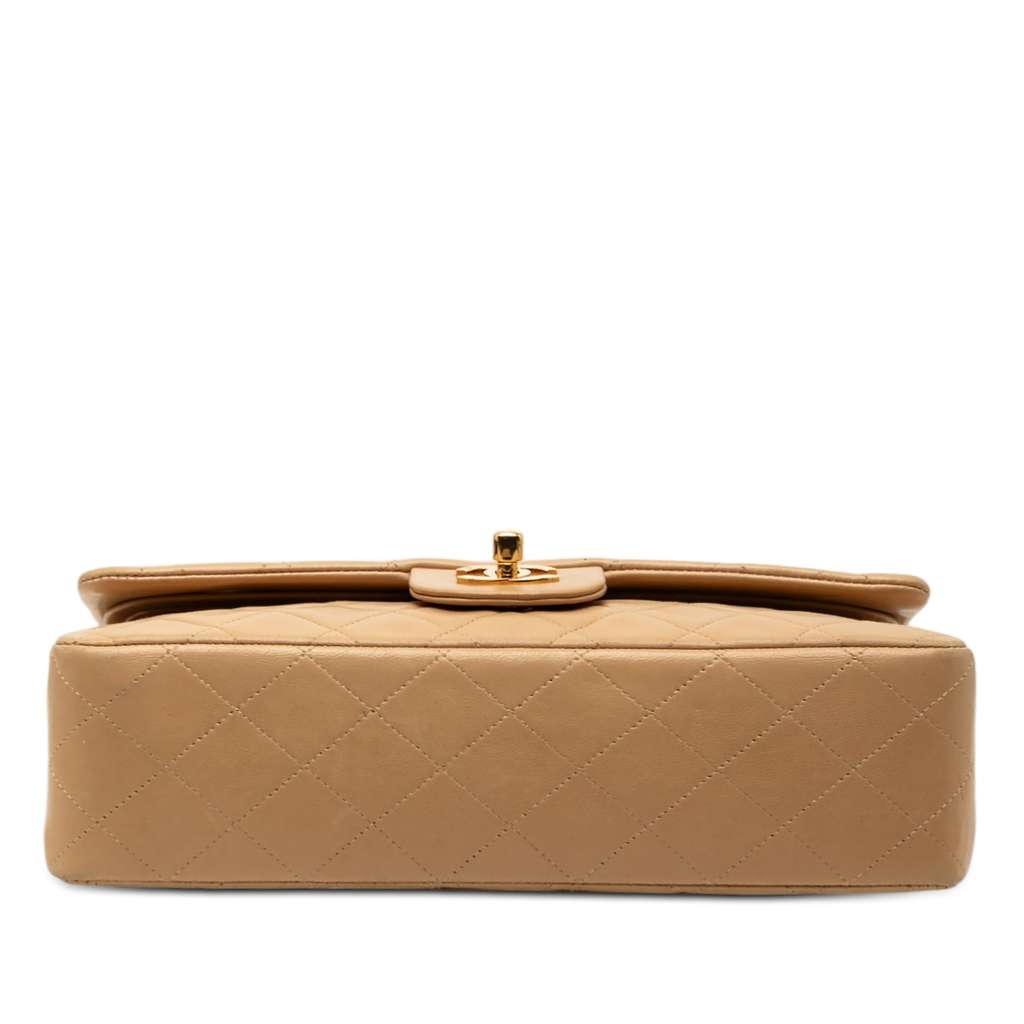 Chanel Medium Classic Lambskin Double Flap Brown Leather Good condition - Inside View