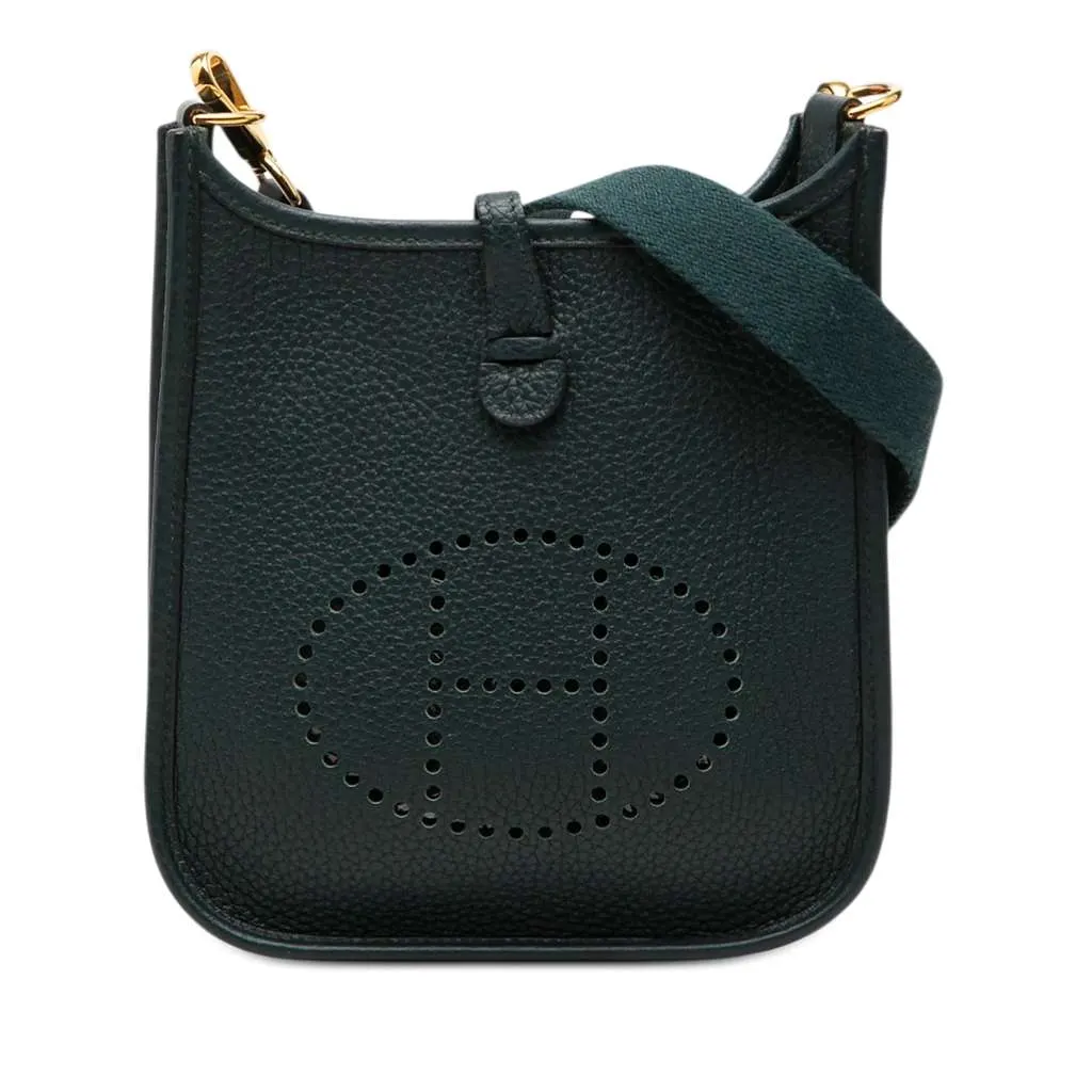 Hermès Clemence Evelyne 16 Amazone Green Leather Good - Front View
