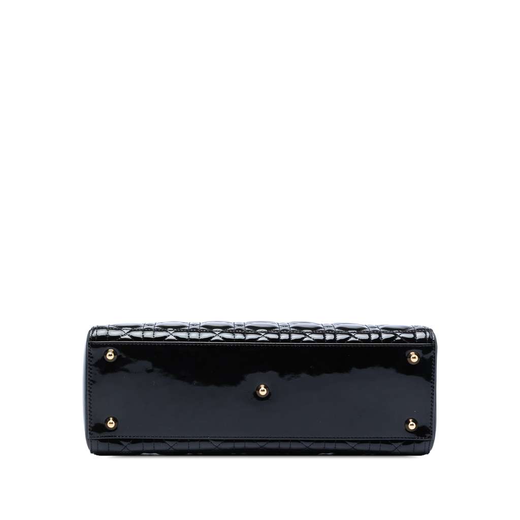Dior Large Patent Cannage Lady Dior Black Leather Good condition - Inside View
