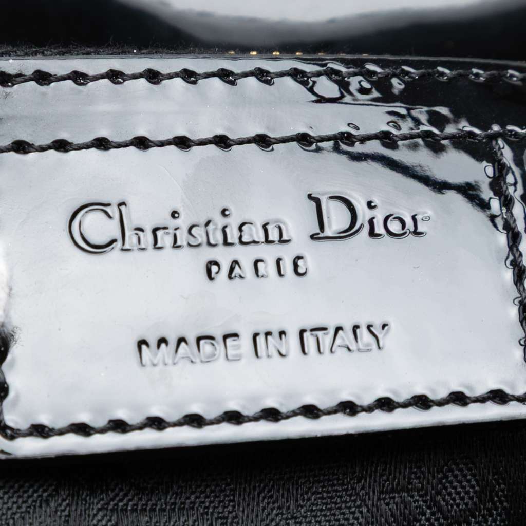 Dior Large Patent Cannage Lady Dior Black Leather Good condition - Box View