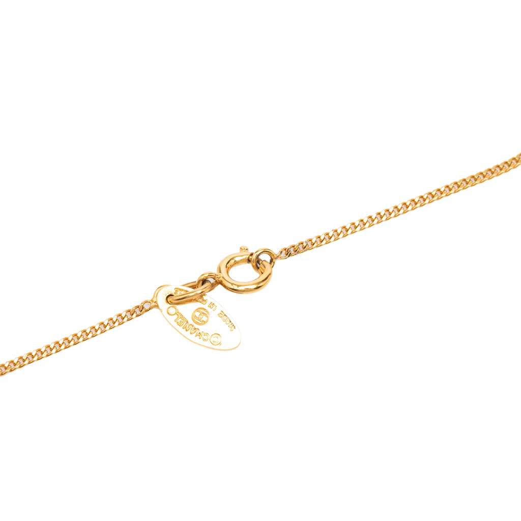 Chanel Gold Plated CC Pendant Necklace Gold Metal Good condition - Inside View