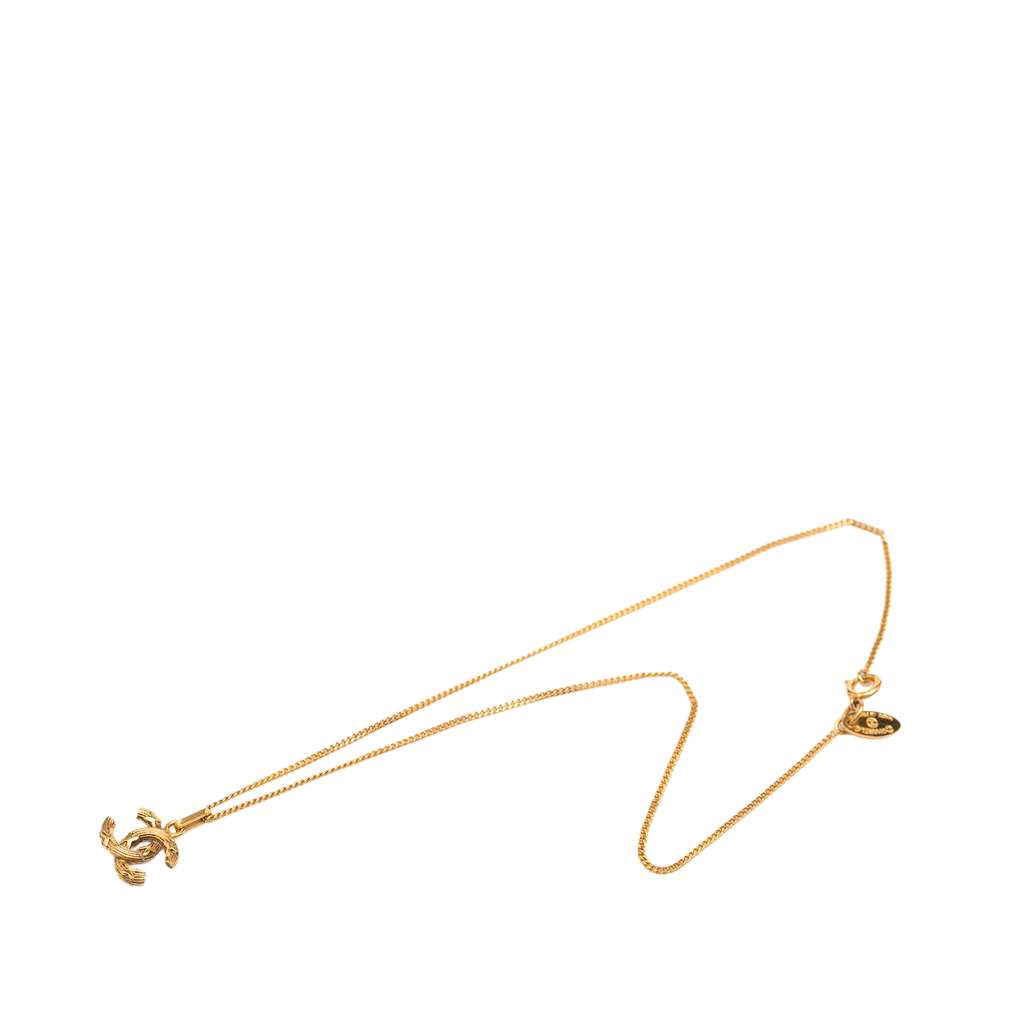 Chanel Gold Plated CC Pendant Necklace Gold Metal Good condition - Box View