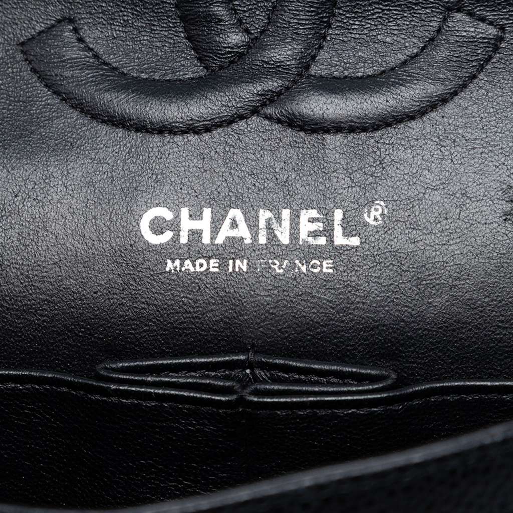 Chanel Medium Classic Caviar Double Flap Black Leather Good condition - Box View