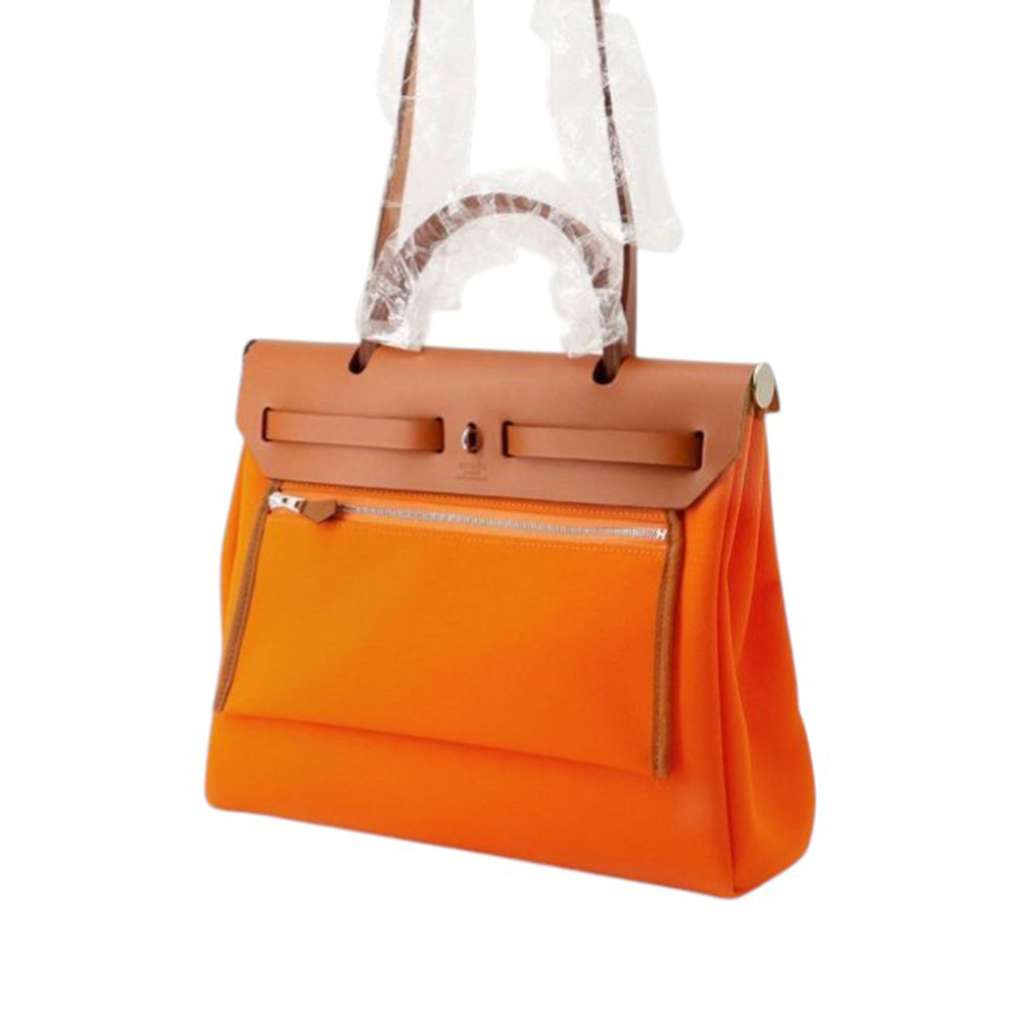 Hermès Toile Herbag Zip 31 Orange Canvas Good condition - Back View