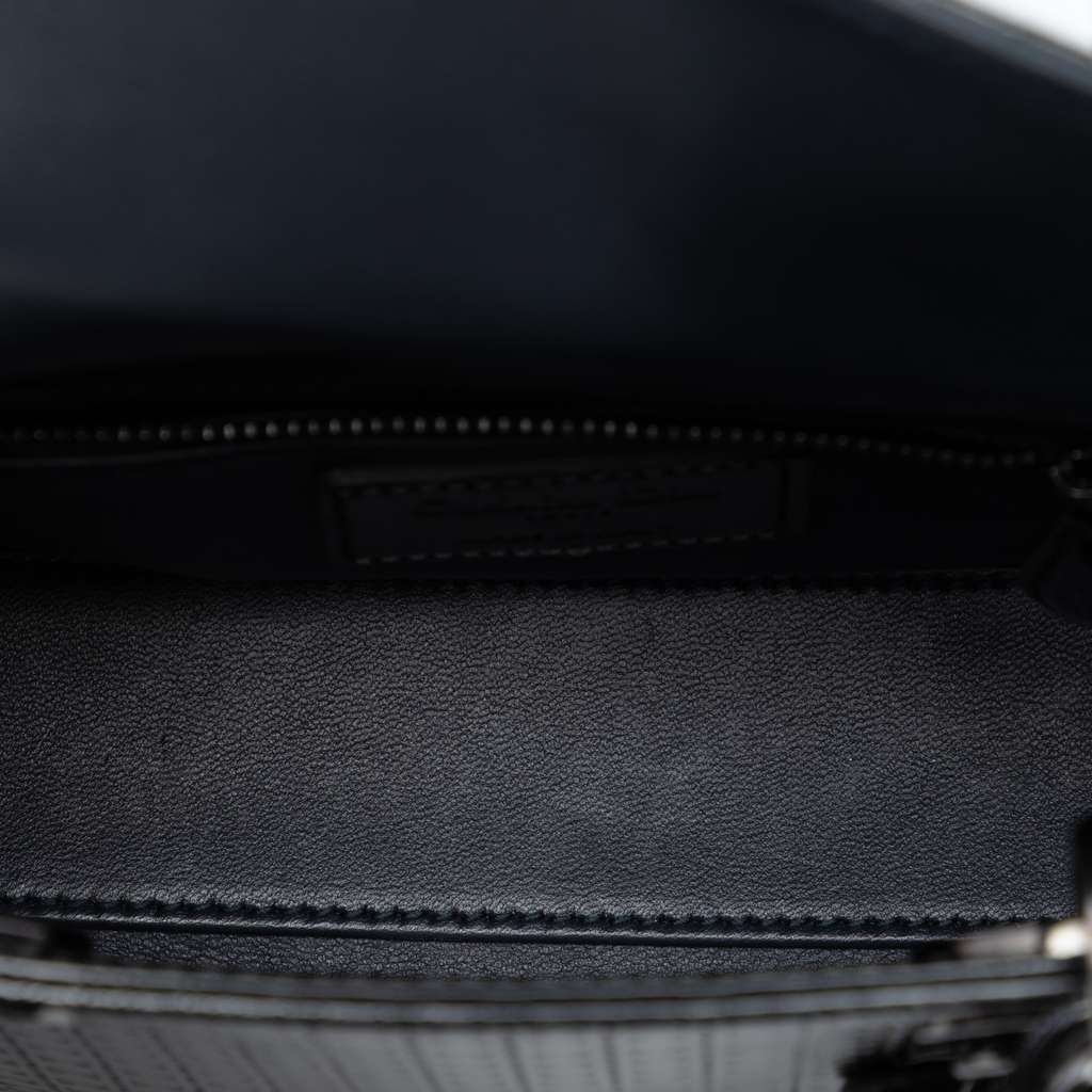 Dior Mini Metallic Patent Microcannage Lady Dior Black Leather Good condition - Model View