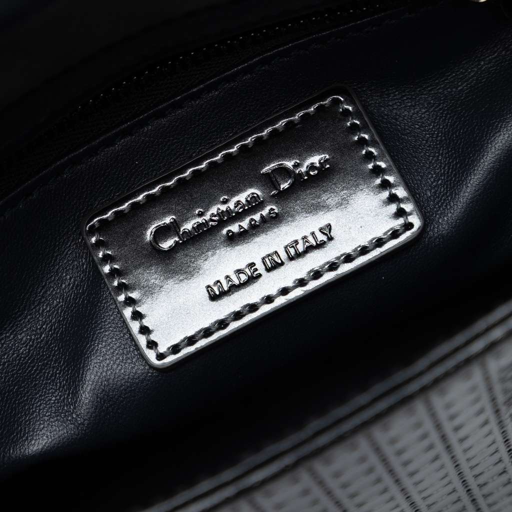 Dior Mini Metallic Patent Microcannage Lady Dior Black Leather Good condition - Box View