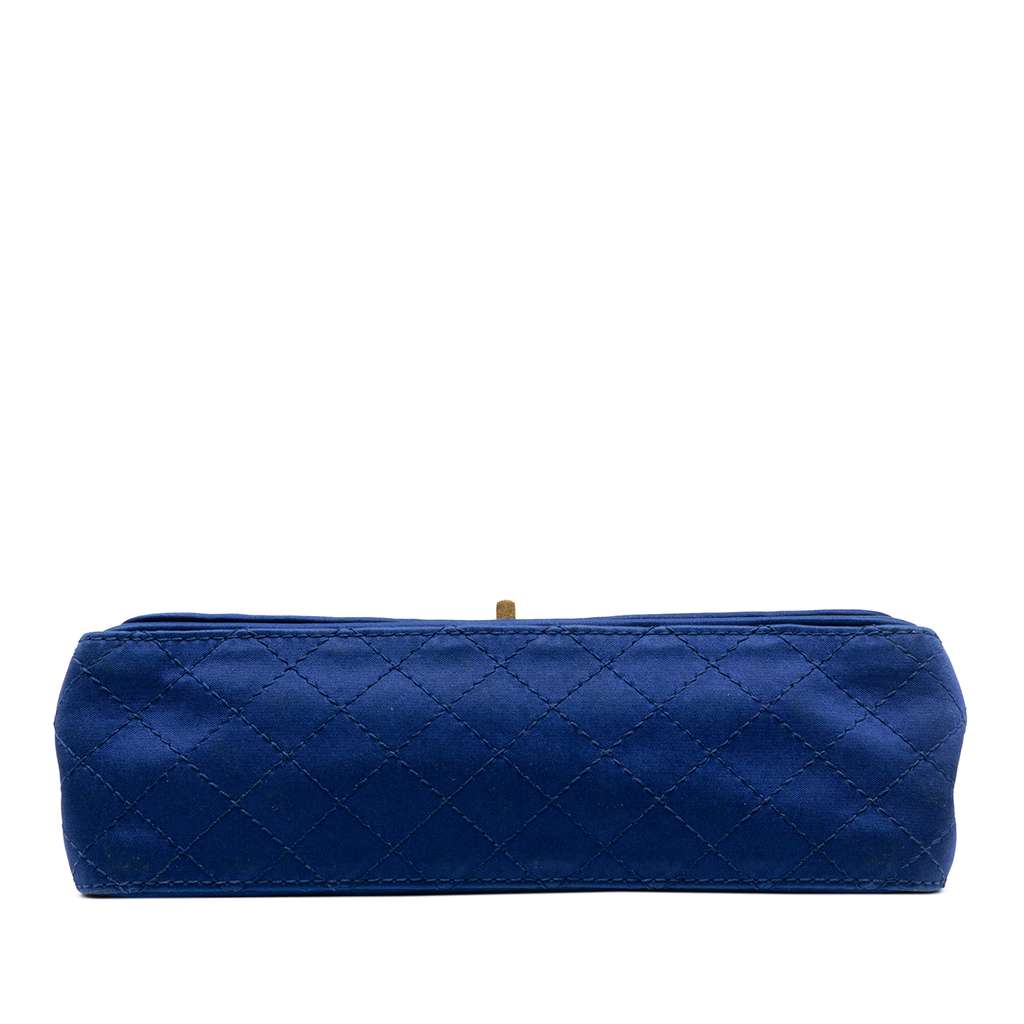 Chanel Quilted Satin Reissue 2.55 Double Flap 225 Blue Satin Good condition - Inside View