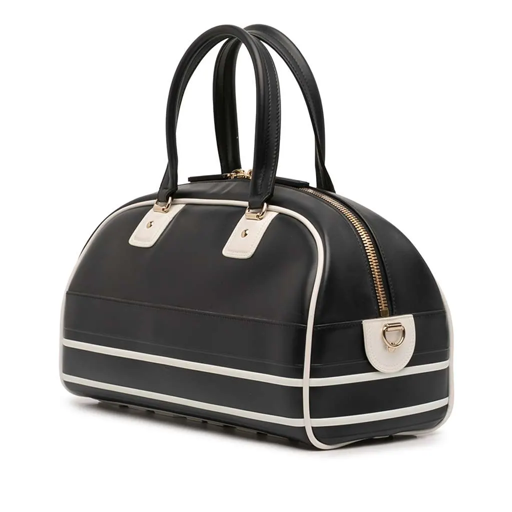 Dior Medium Leather Dior Vibe Zip Bowling Bag Black Leather Very good - Back View