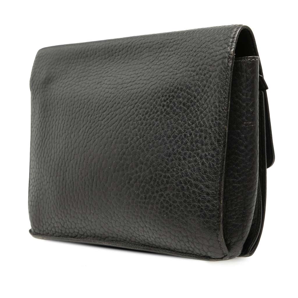 Hermès Fjord Jet Pochette Clutch Black Leather Good condition - Back View