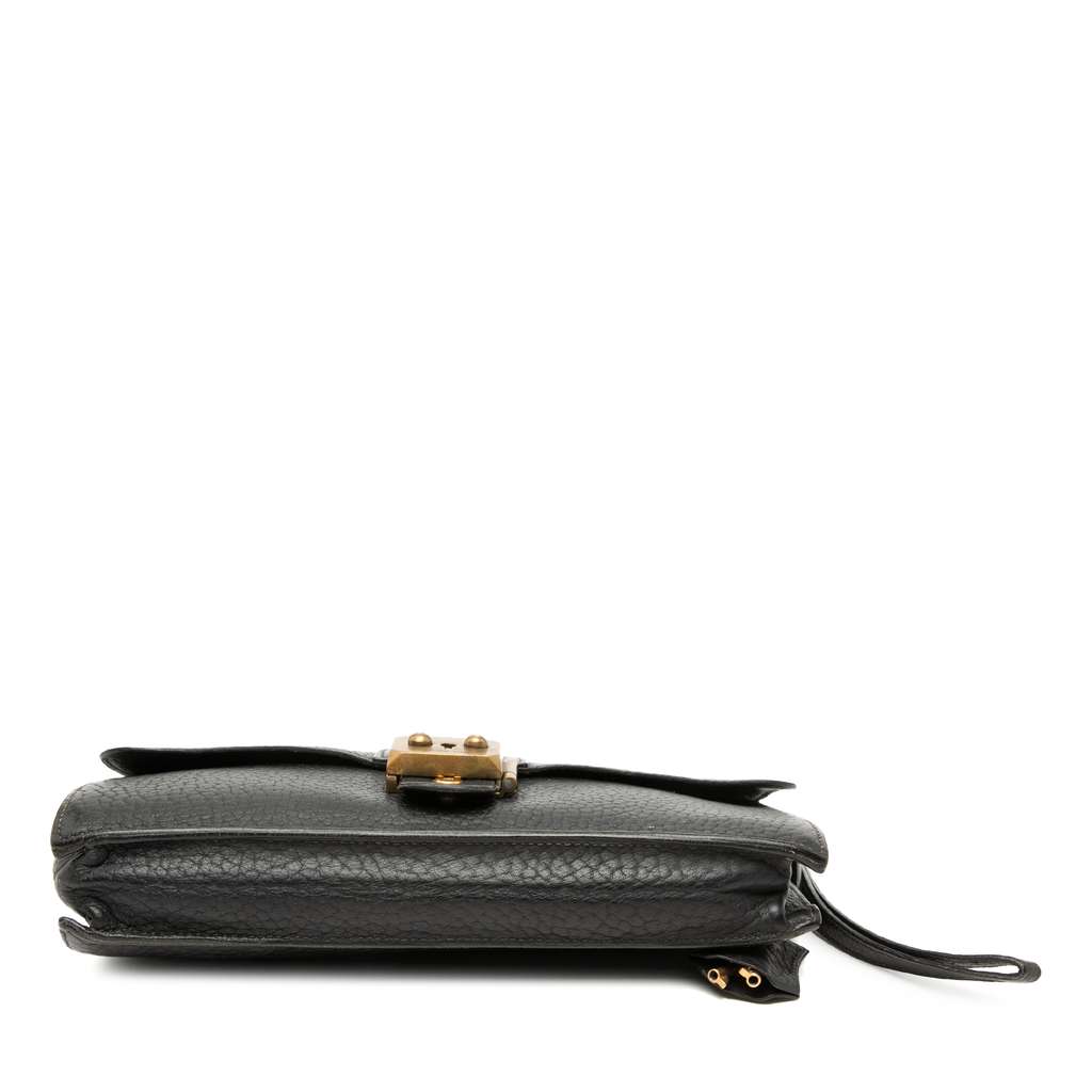 Hermès Fjord Jet Pochette Clutch Black Leather Good condition - Inside View