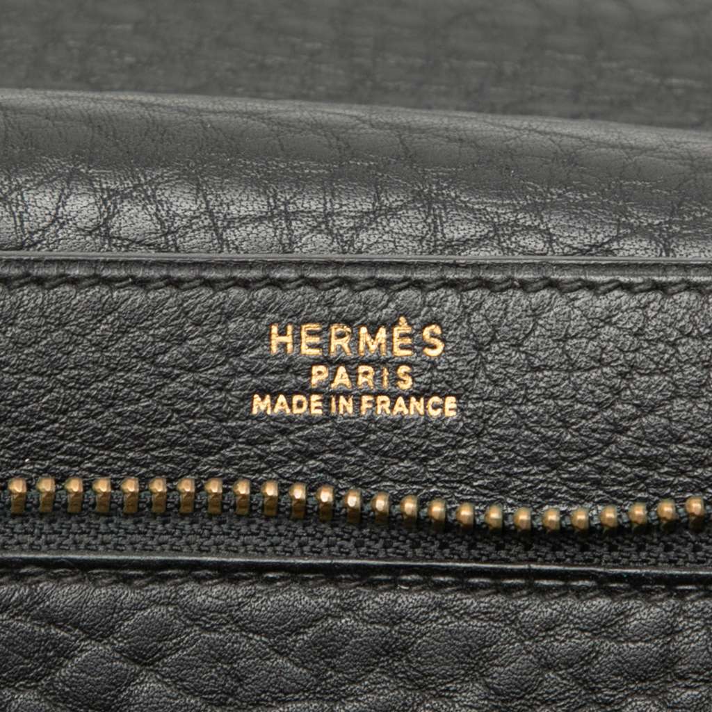 Hermès Fjord Jet Pochette Clutch Black Leather Good condition - Box View
