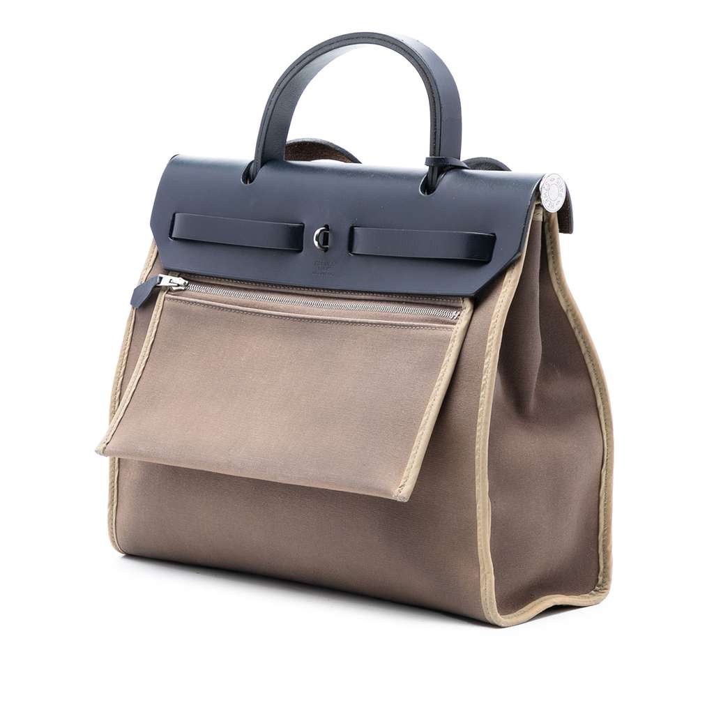 Hermès Toile Herbag Zip 31 Brown Canvas Good condition - Back View