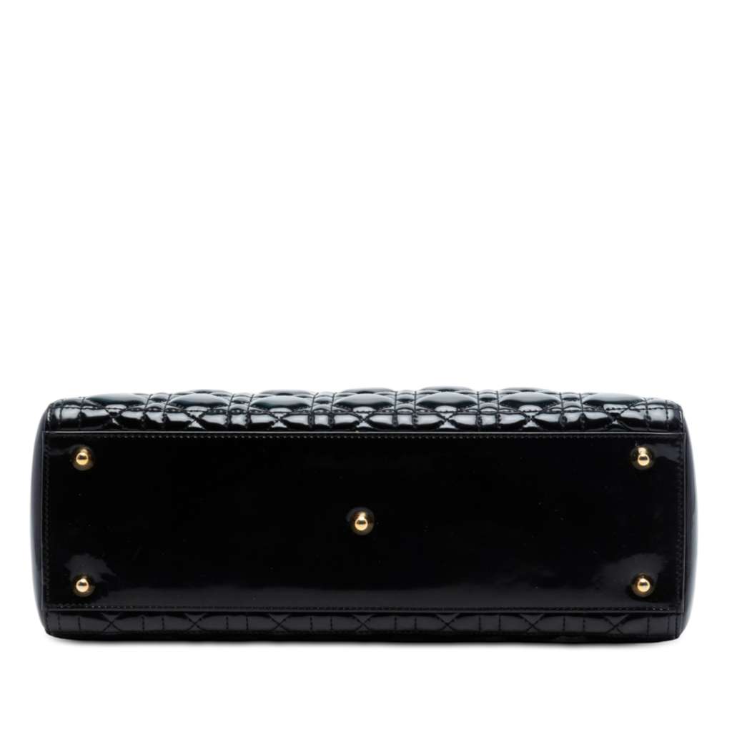 Dior Large Patent Cannage Lady Dior Black Leather Good condition - Inside View