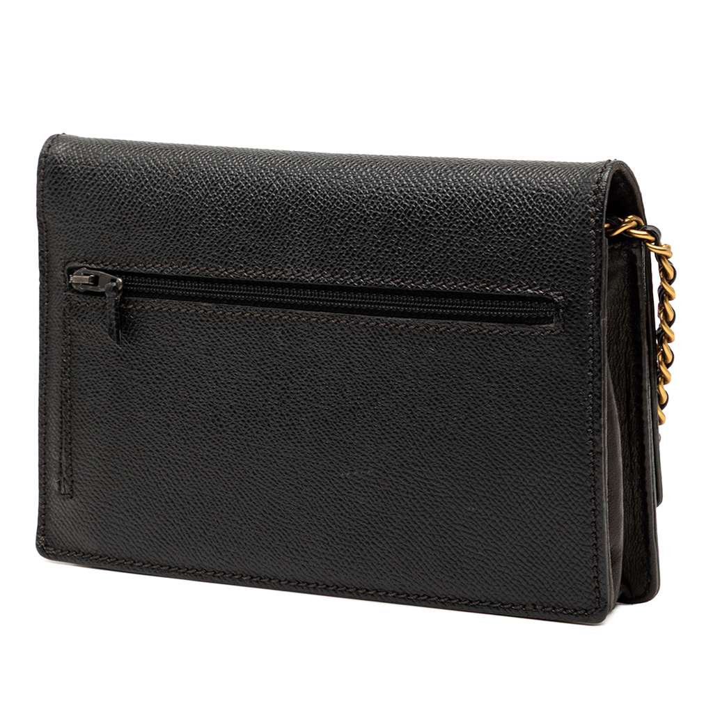 Chanel CC Grained Calfskin Wallet on Chain Black Leather Good condition - Back View