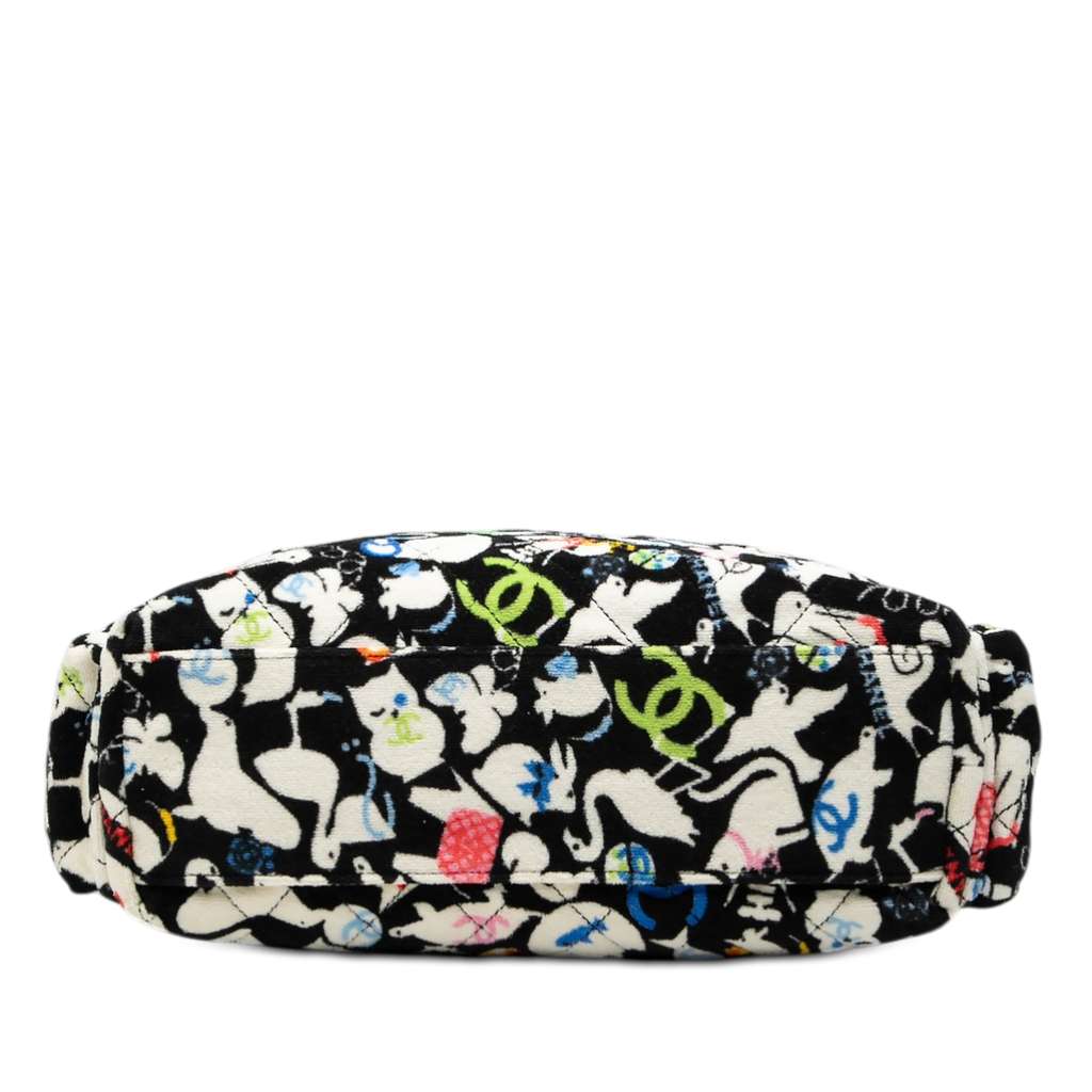 Chanel Terry Cloth Baby Animals Diaper Bag Black Cotton Good condition - Inside View