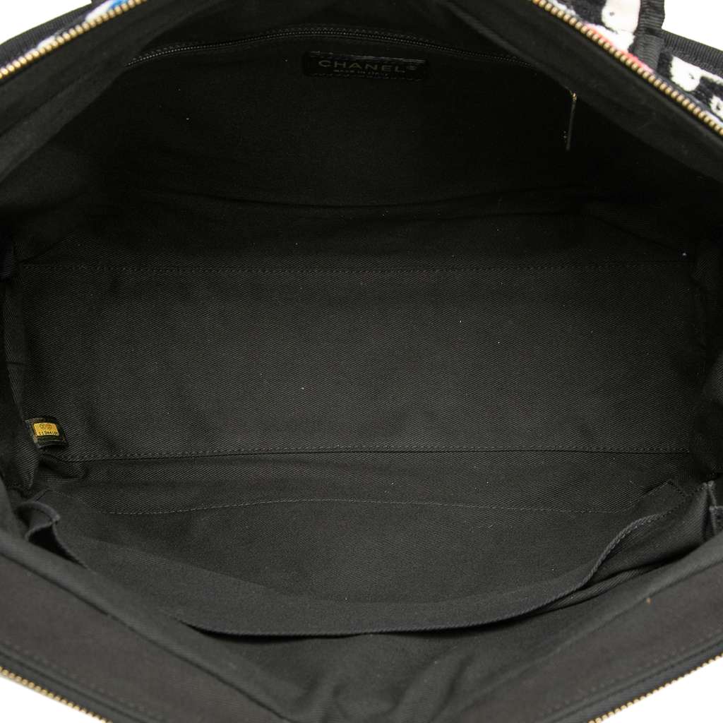 Chanel Terry Cloth Baby Animals Diaper Bag Black Cotton Good condition - Model View