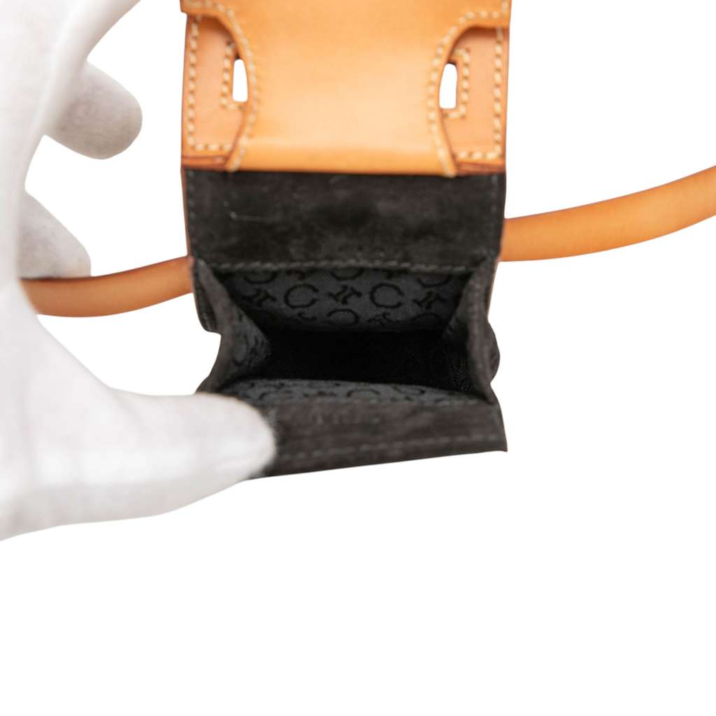 Celine C Macadam Suede Pochette Crossbody Black Leather Good condition - Model View