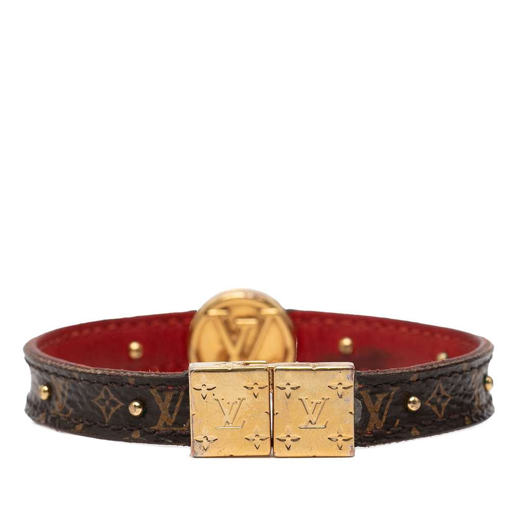 Louis Vuitton Monogram and Calfskin LV Circle Reversible Bracelet Brown Good condition - Inside View