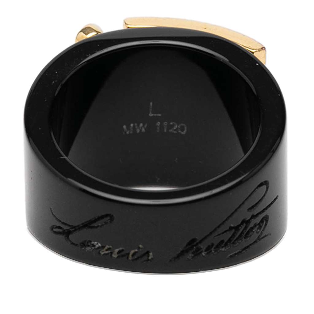 Louis Vuitton Resin Lock Me Ring L Black Good condition - Inside View