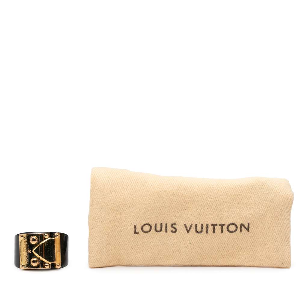 Louis Vuitton Resin Lock Me Ring L Black Good condition - Box View
