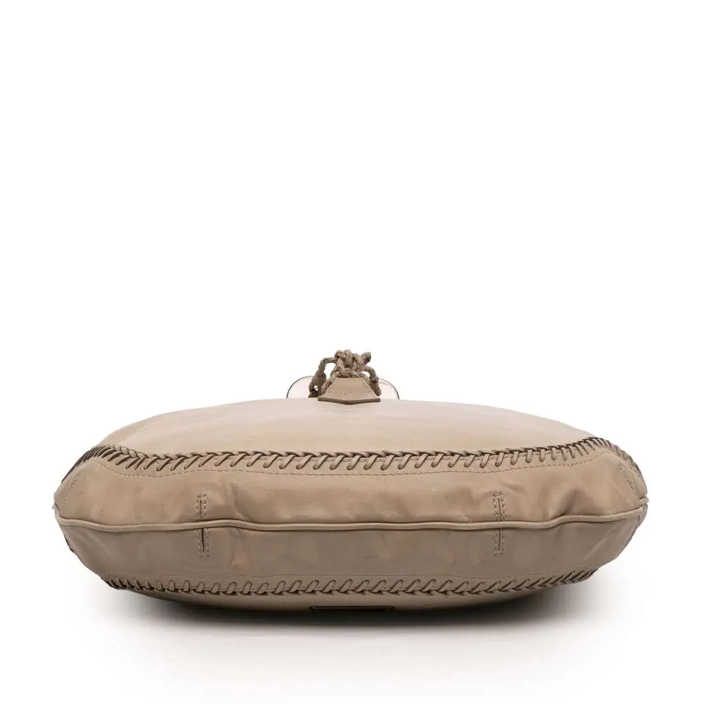 Burberry Leather Tassel Hobo Bag Beige Leather Good - Inside View