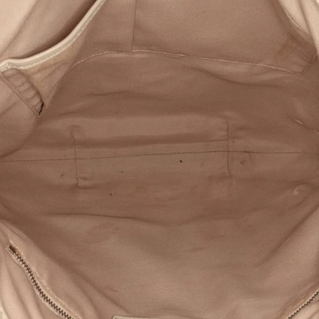 Burberry Leather Tassel Hobo Bag Beige Leather Good - Model View