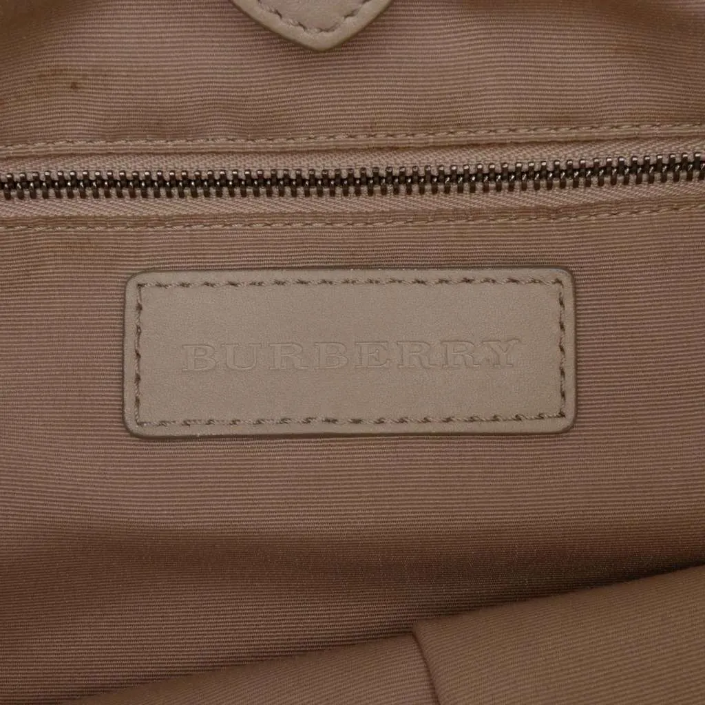 Burberry Leather Tassel Hobo Bag Beige Leather Good - Box View