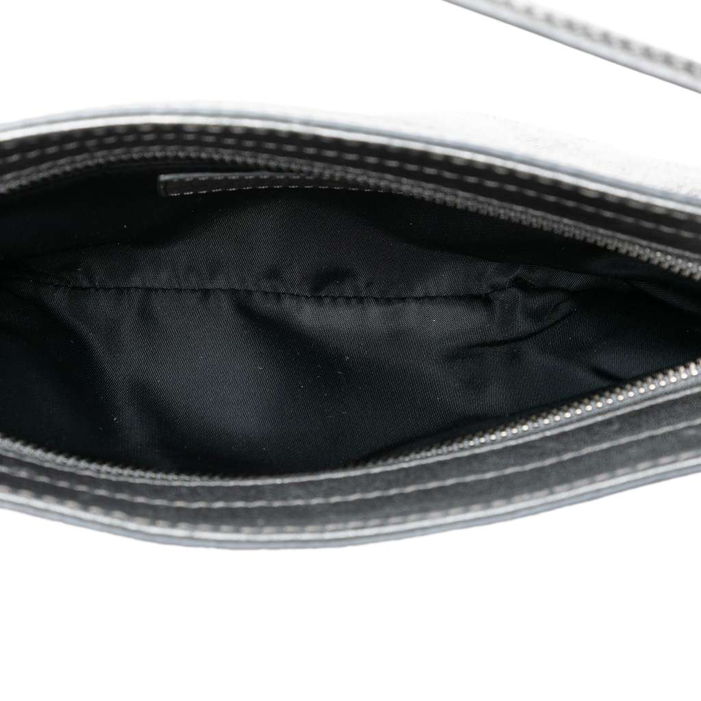 Burberry Shimmer Check Canvas Shoulder Bag Grey Canvas Good condition - Model View