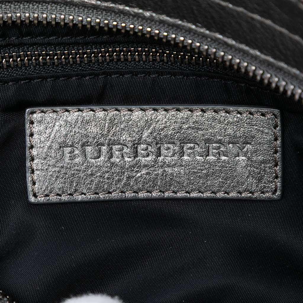 Burberry Shimmer Check Canvas Shoulder Bag Grey Canvas Good condition - Box View