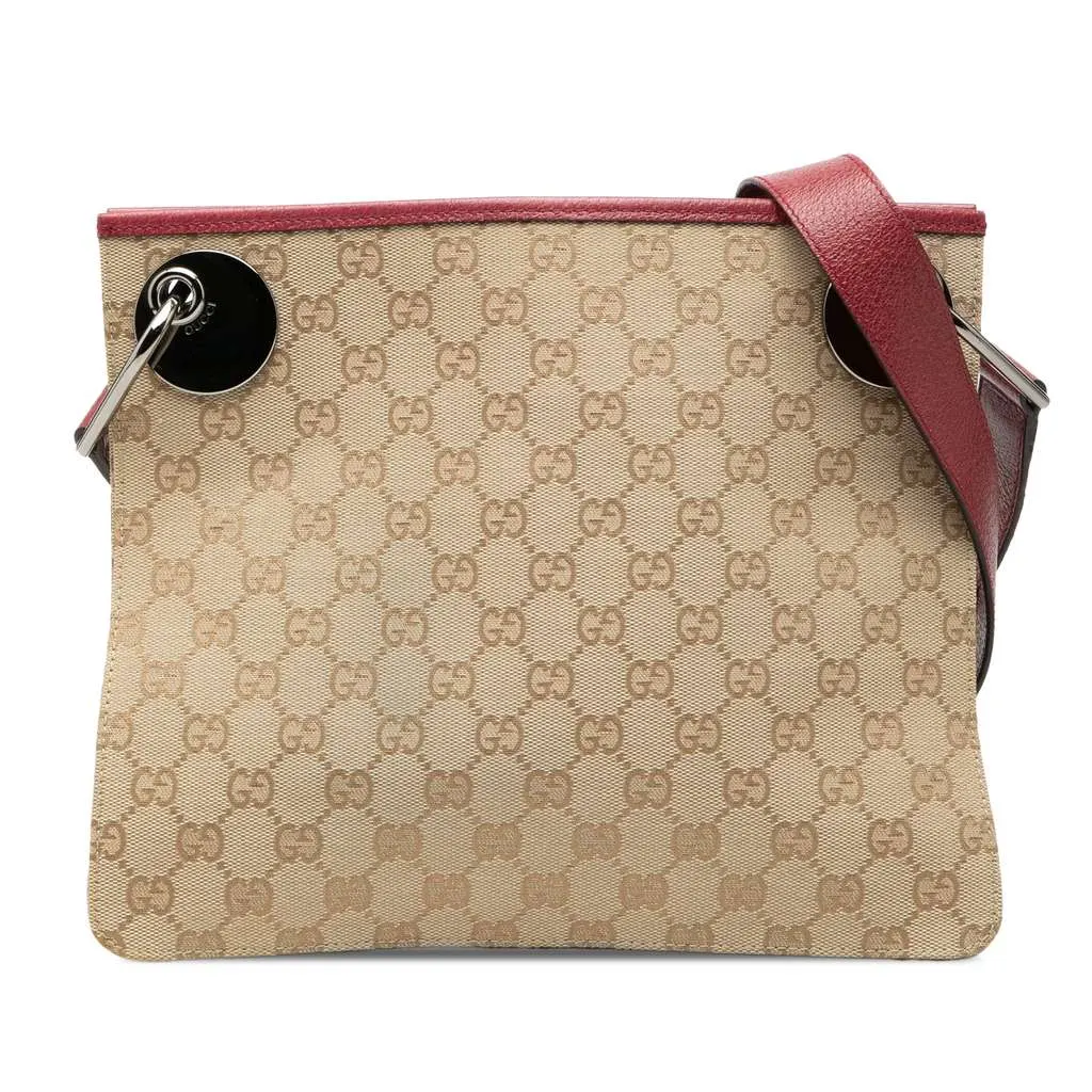 Gucci GG Canvas Eclipse Crossbody Beige Good - Front View
