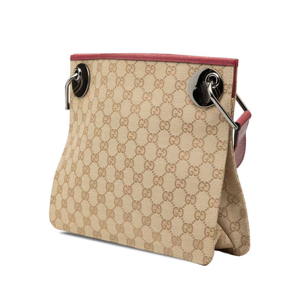 Gucci GG Canvas Eclipse Crossbody Beige Fair condition - Back View