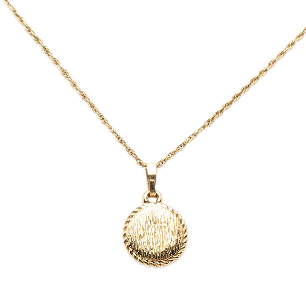 Dior Gold Plated CD Twisted Rope Chain Pendant Necklace Gold Metal Good condition - Back View