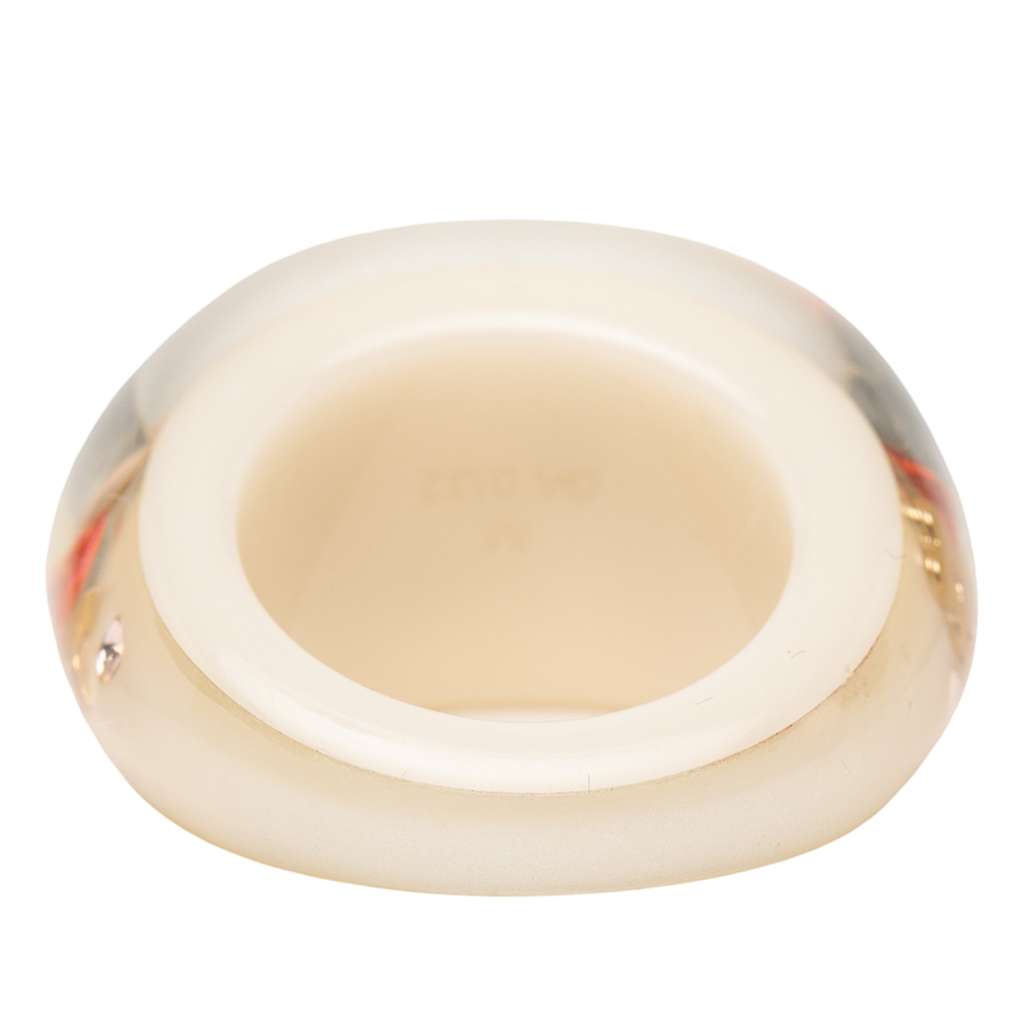 Louis Vuitton Resin and Crystal Monogram Inclusion Ring Beige Good condition - Inside View