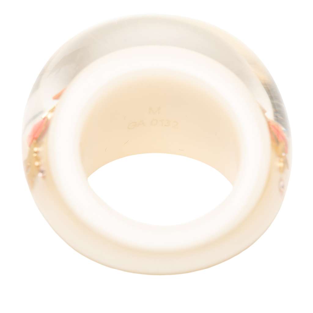 Louis Vuitton Resin and Crystal Monogram Inclusion Ring Beige Good condition - Model View