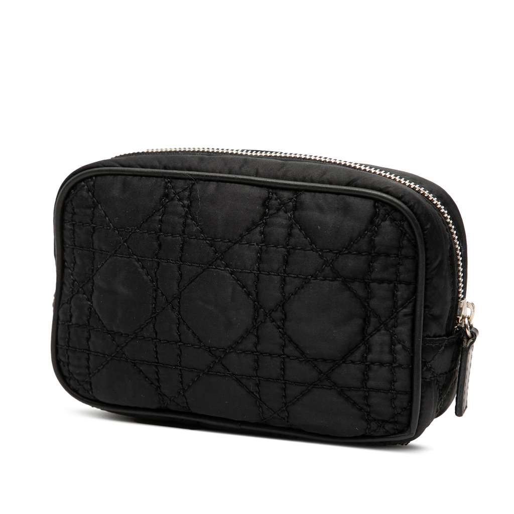 Dior Nylon Cannage Charm Trousse Cosmetic Bag Black Good condition - Back View
