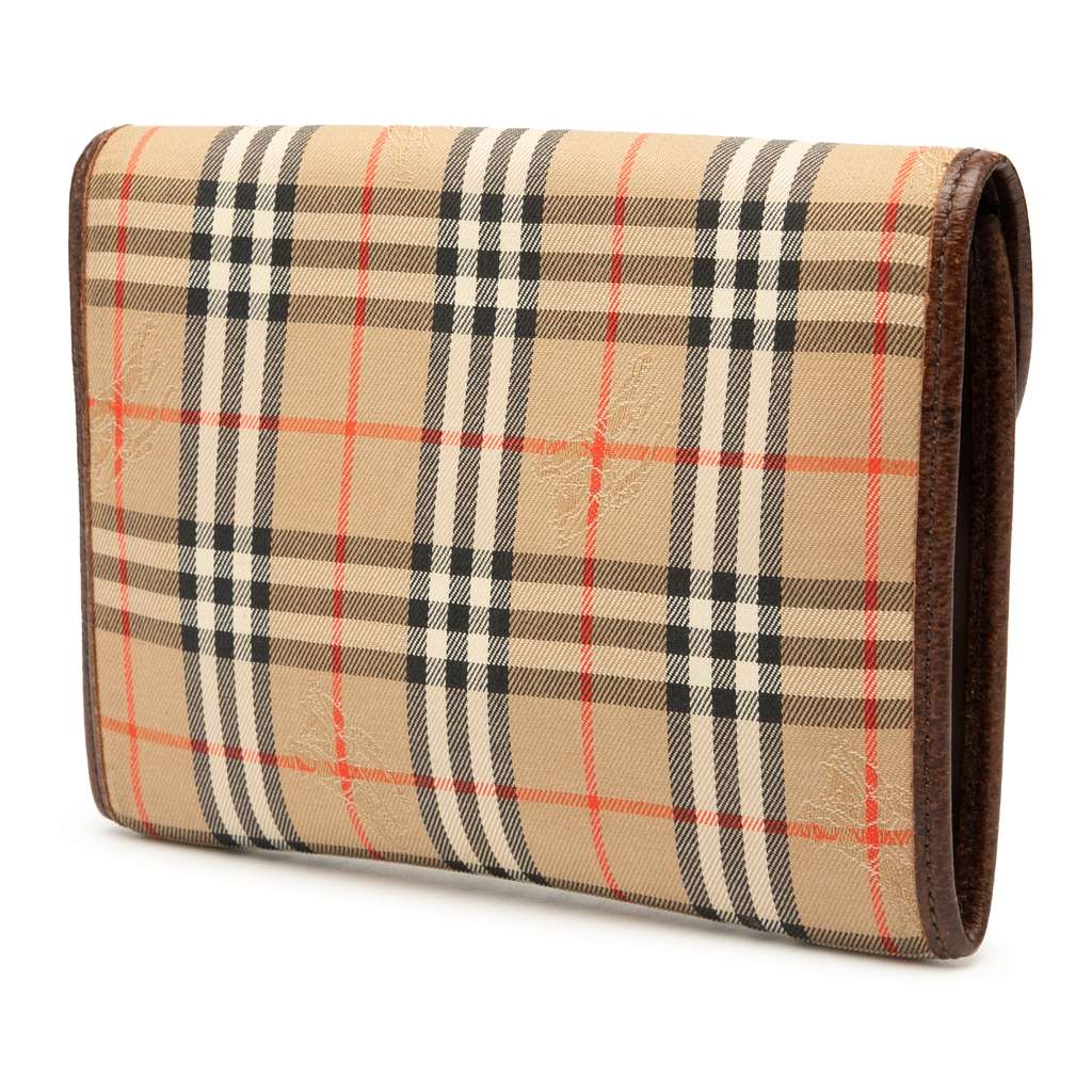 Burberry Haymarket Check Canvas Pouch Beige Good condition - Back View