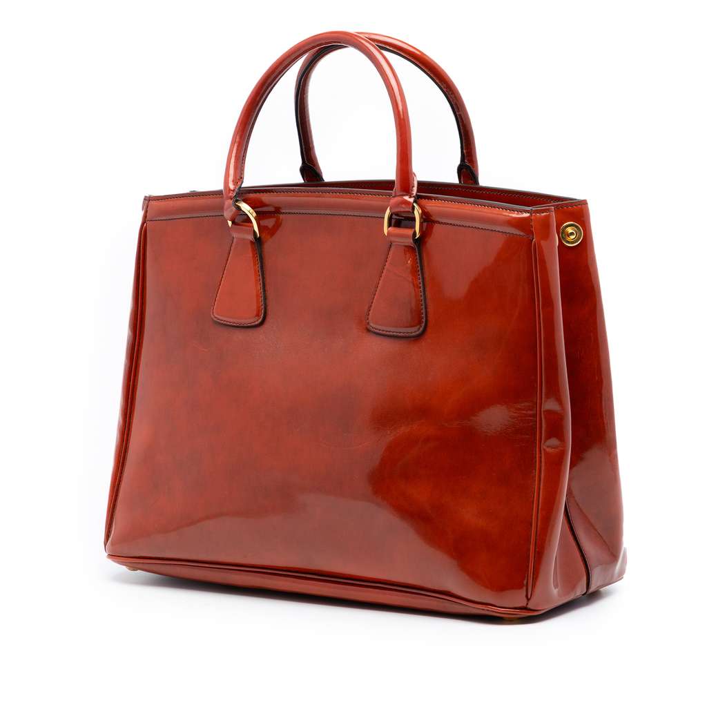 Prada Spazzolato Parabole Tote Brown Leather Good condition - Back View