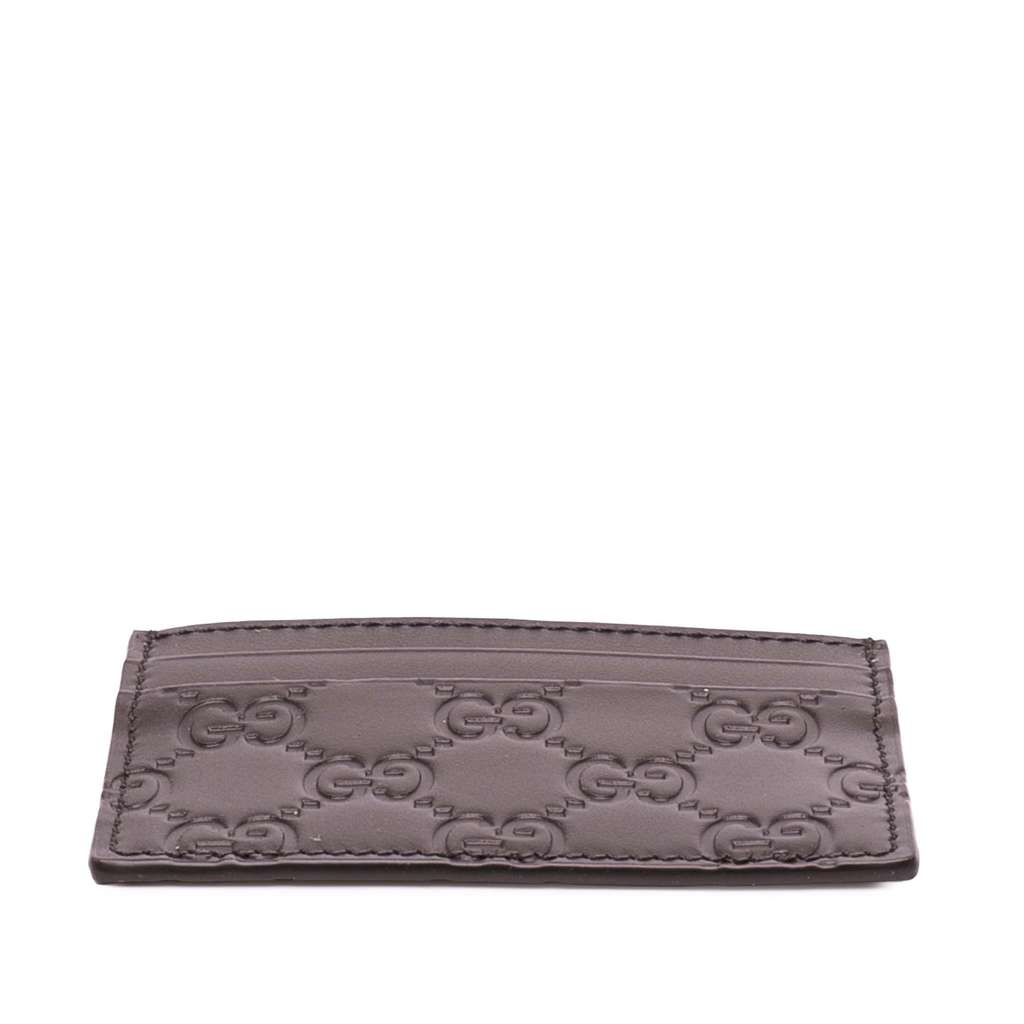 Gucci Guccissima Card Holder Black Leather Good condition - Inside View