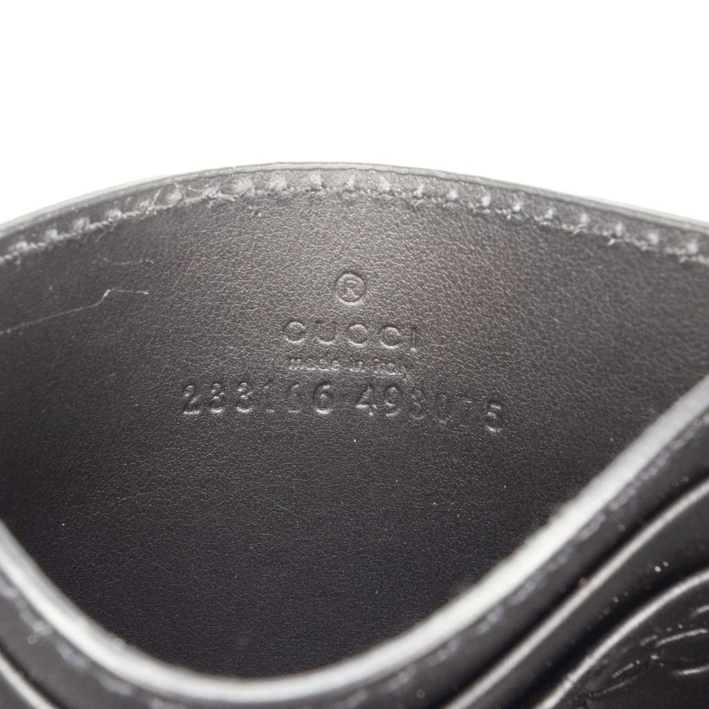 Gucci Guccissima Card Holder Black Leather Good condition - Box View