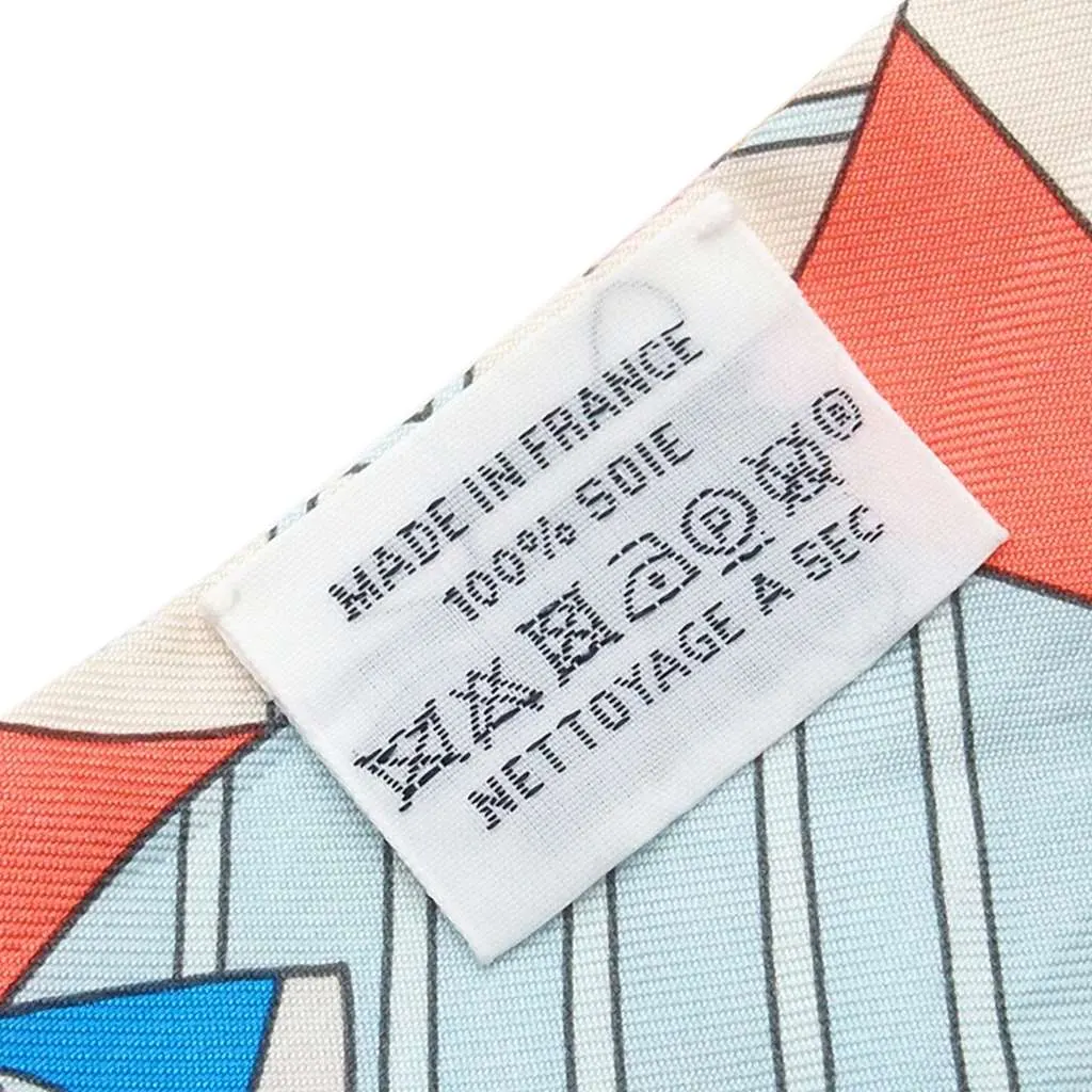 Hermès Les Murmures De La Foret Silk Twilly Scarf White Silk Very good - Inside View