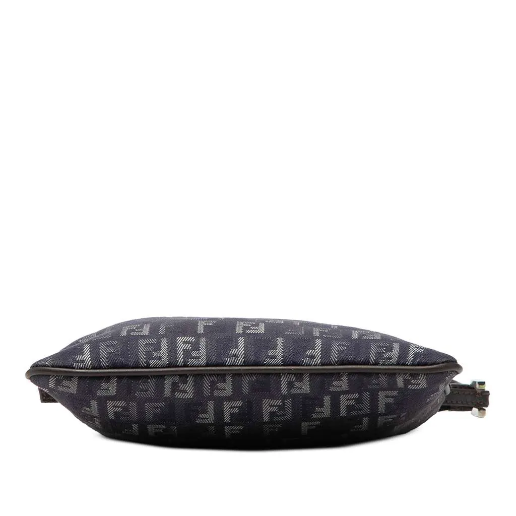 Fendi Zucchino Denim Crossbody Blue Denim Good - Inside View