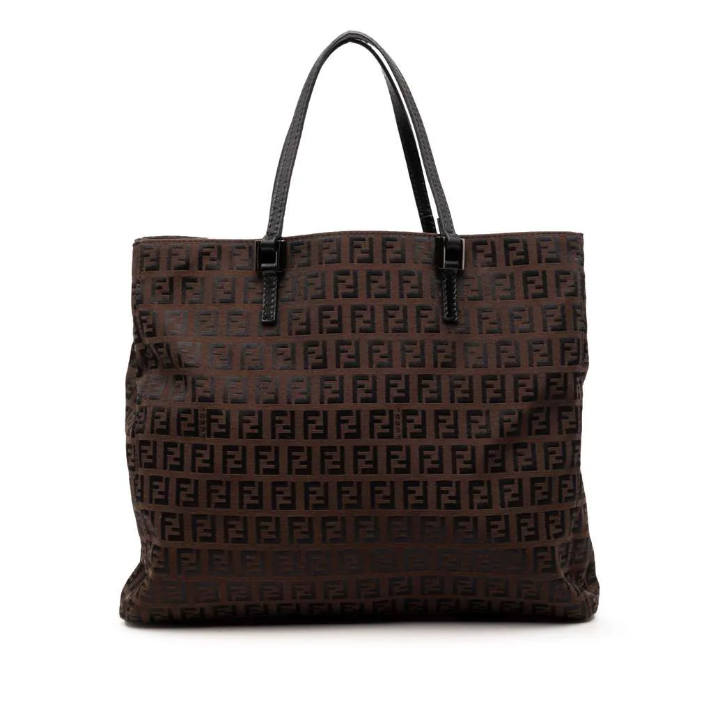 Fendi Zucchino Canvas Tote Brown Canvas Very good - Front View