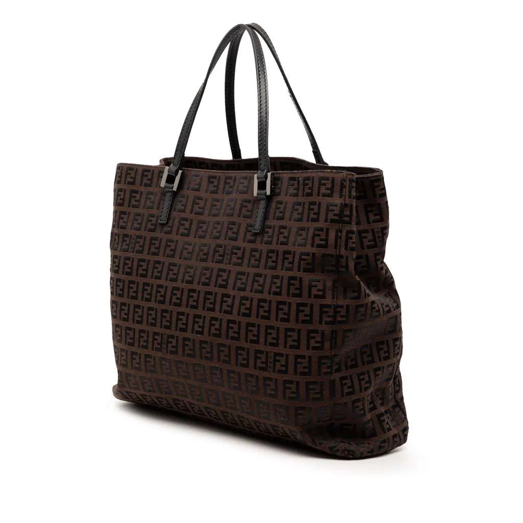 Fendi Zucchino Canvas Tote Brown Canvas Very good - Back View