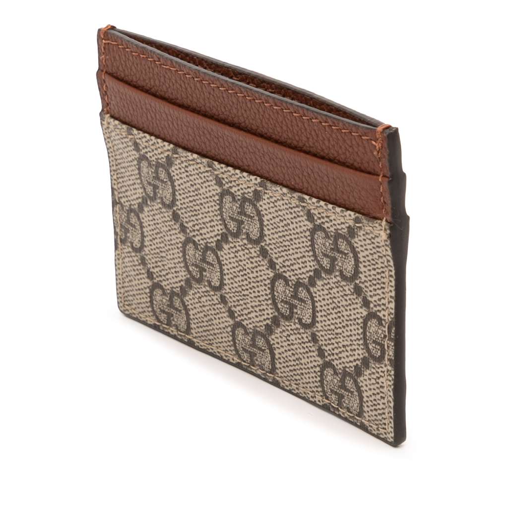 Gucci GG Supreme Card Holder Beige Very good condition - Back View