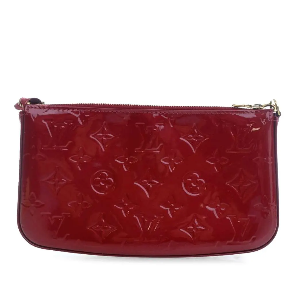 Louis Vuitton Monogram Vernis Pochette Accessoires Red Leather Very good - Back View