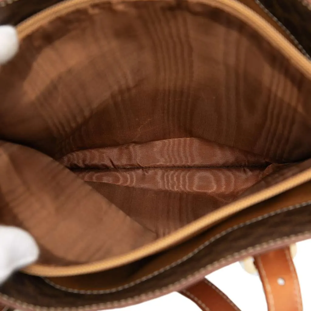 Celine Macadam Coated Canvas Tote Brown Canvas Good - Model View