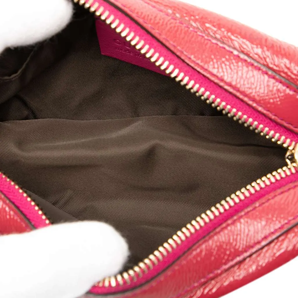 Gucci Patent Soho Cosmetic Pouch Pink Leather Very good - Model View